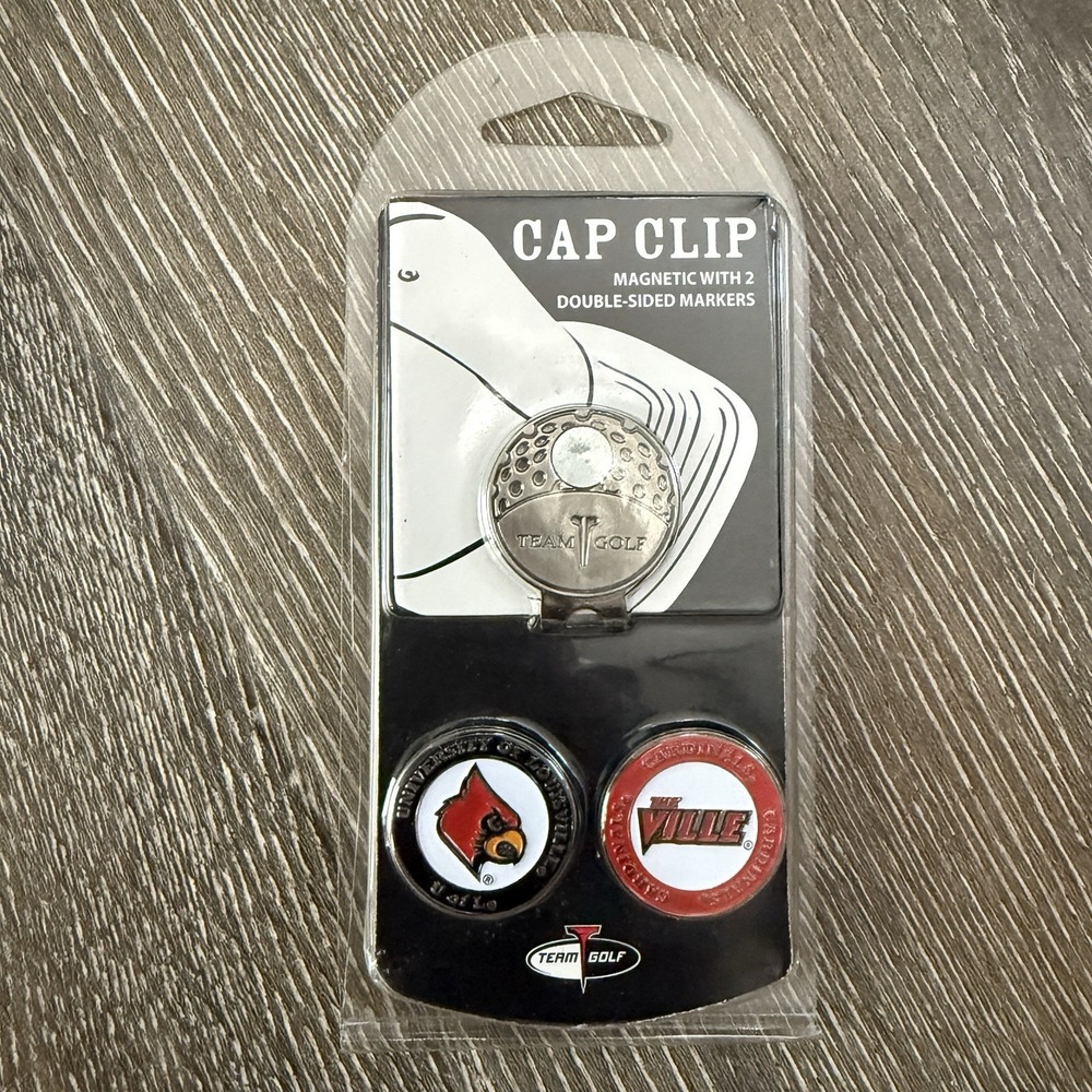Team Golf NCAA Louisville Cardinals 2 Golf Markers Cap Clip Magnetic